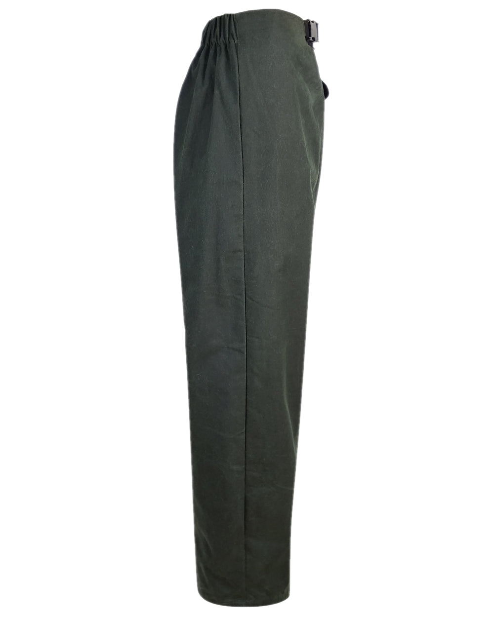 Olive Coloured Hoggs of Fife Waxed Treggings on white background 