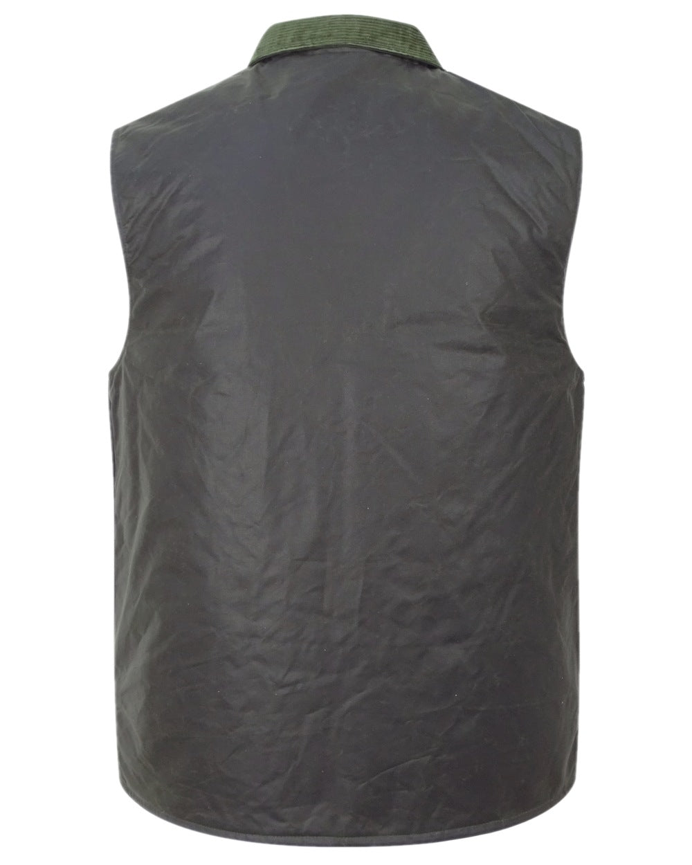 Olive Coloured Hoggs of Fife Waxed Waistcoat on white background 