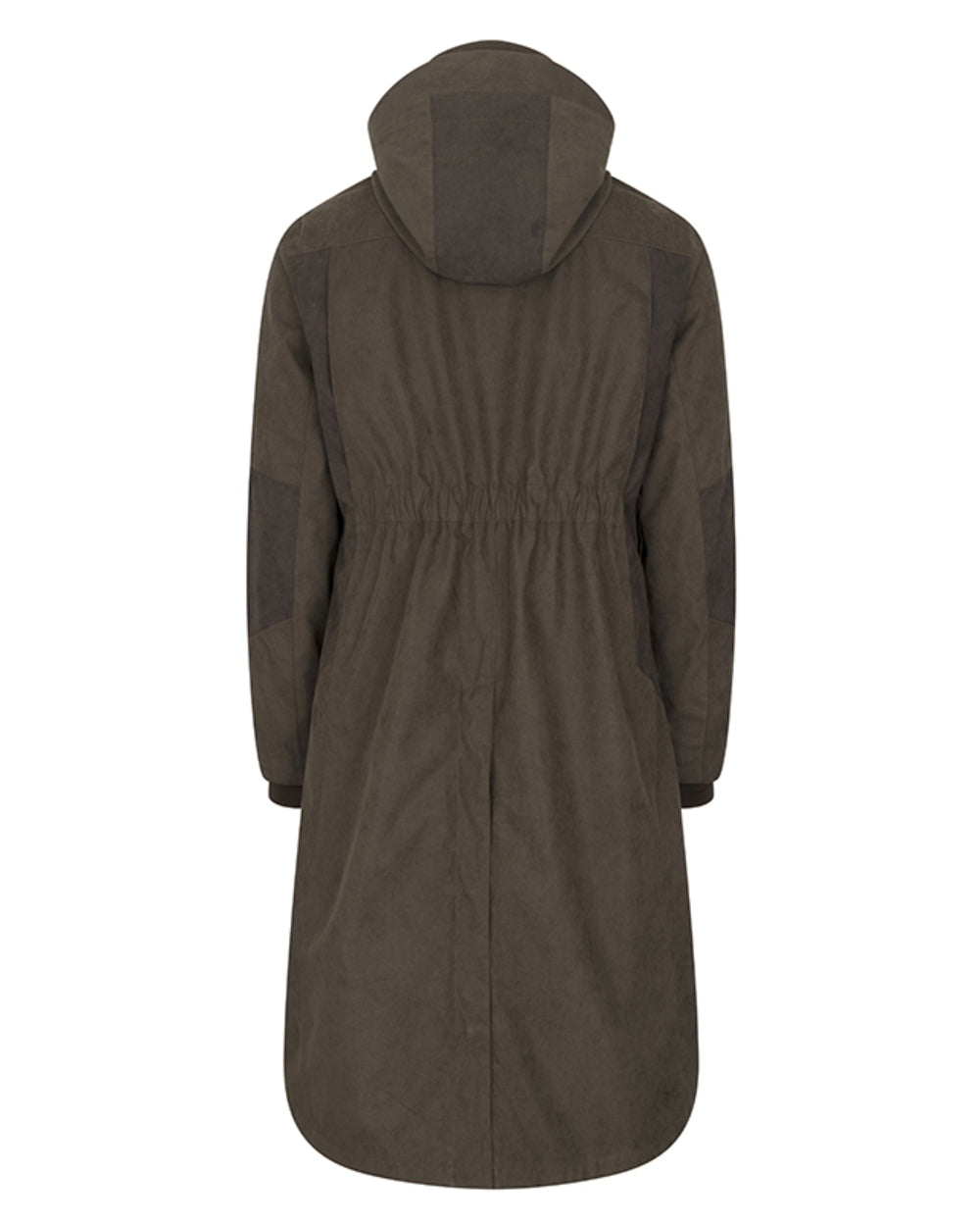 Dark Olive coloured Hoggs of Fife Womens Ardross Pro Long Riding Coat on white background 