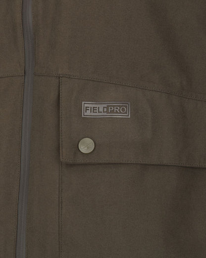 Dark Olive coloured Hoggs of Fife Womens Ardross Pro Waterproof Field Jacket on white background 