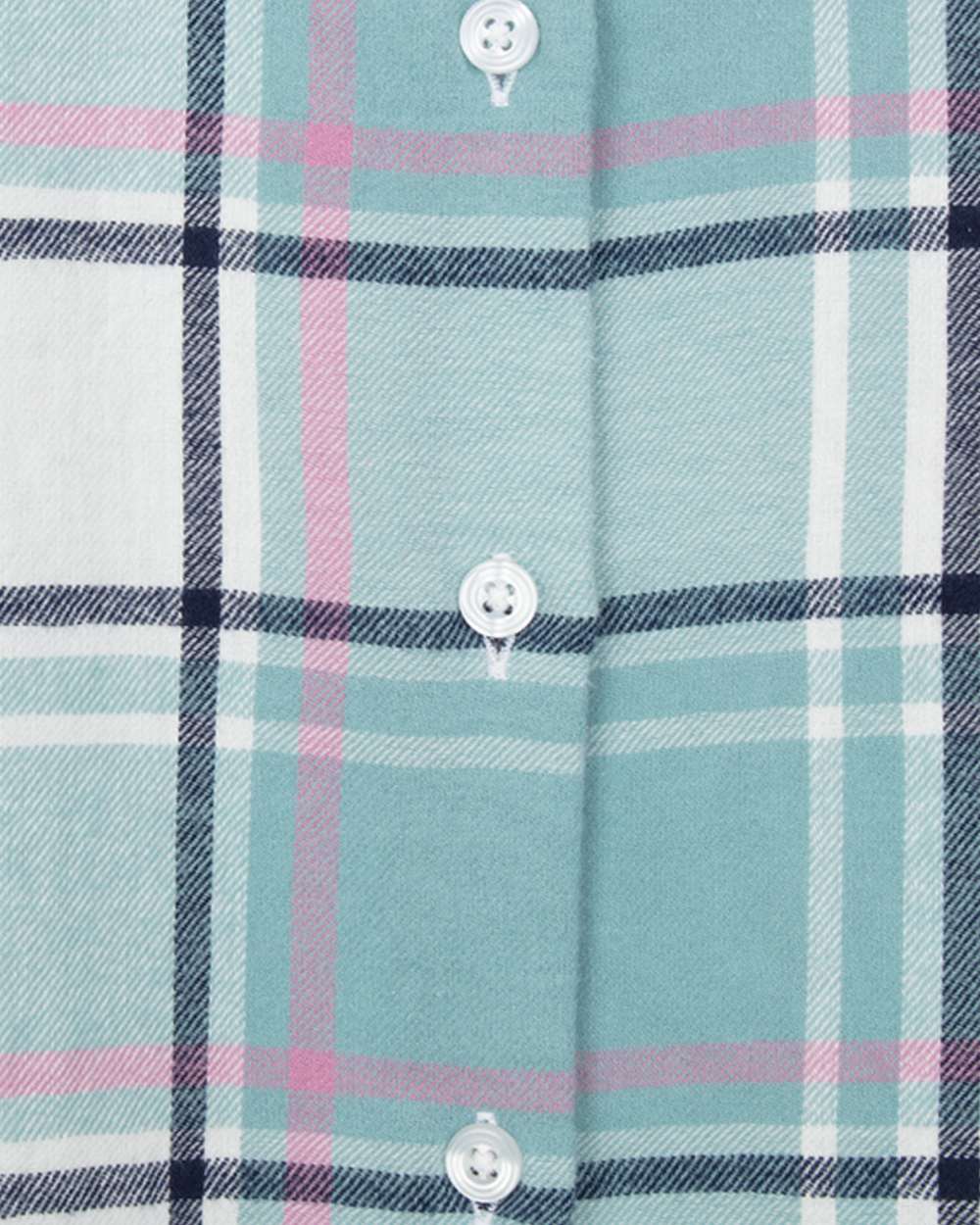 Duck Egg Coloured Hoggs of Fife Womens Caitlyn Oversized Flannel Shirt on white background 