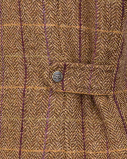 Bracken Blackberry coloured Hoggs of Fife Womens Eden Technical Tweed Field Coat on white background 