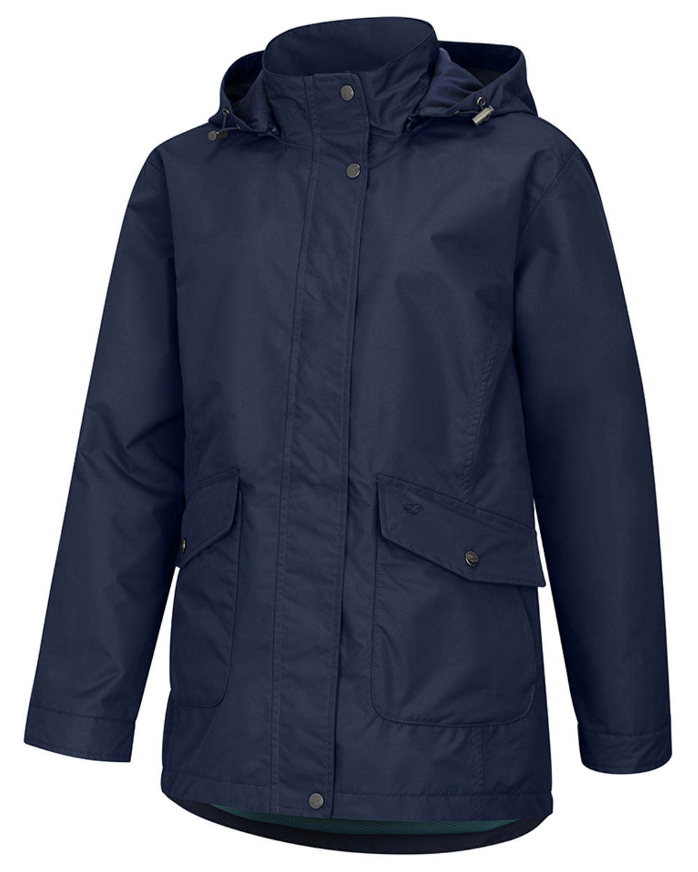 Navy Coloured Hoggs of Fife Womens Fara Waterproof Jacket on white background 
