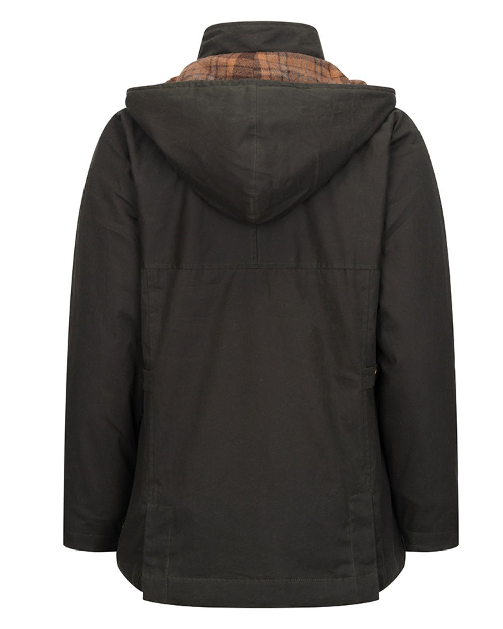 Forest Green Coloured Hoggs of Fife Womens Kelso Waterproof Waxed Jacket on white background 
