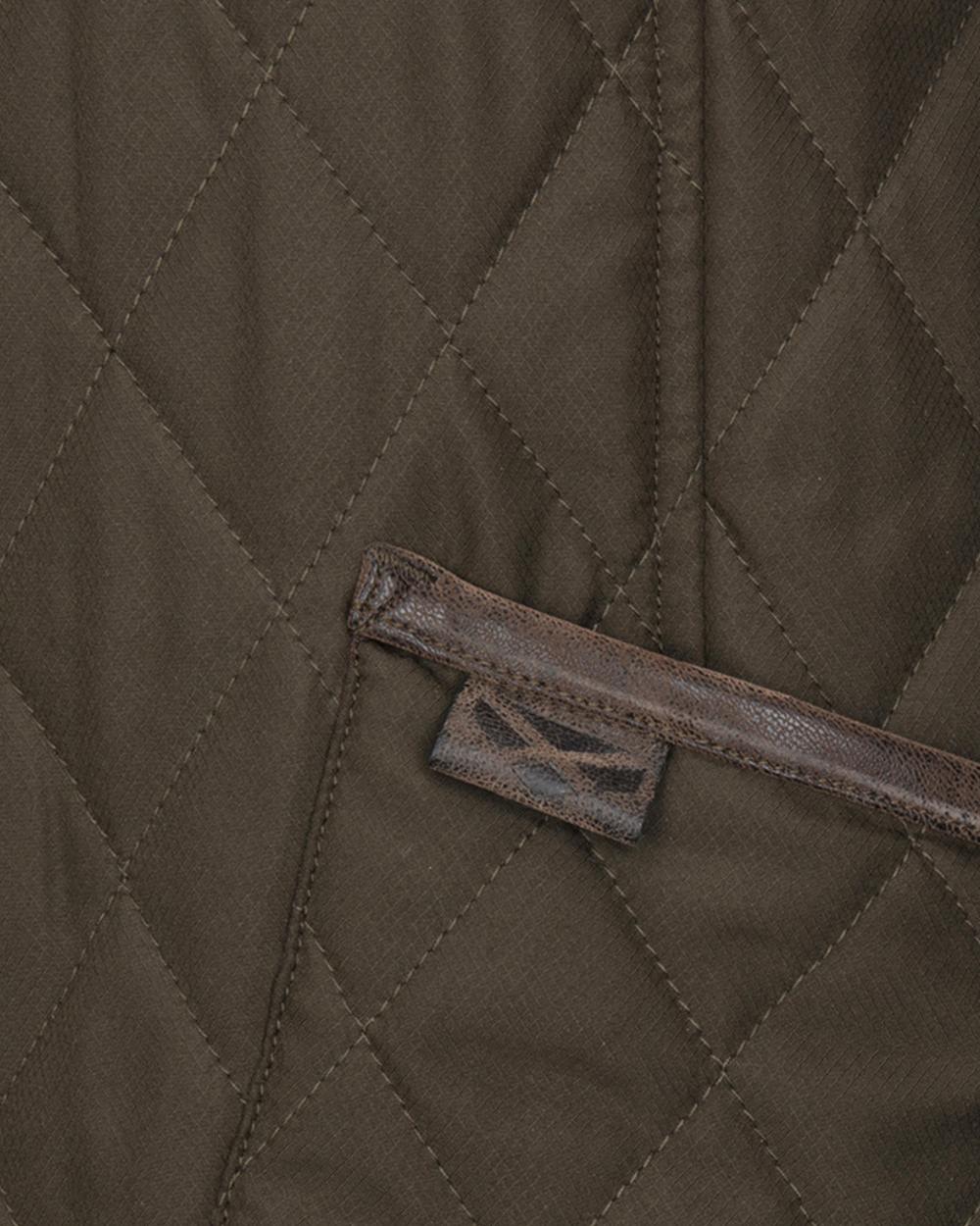 Forest Green Coloured Hoggs of Fife Womens Ladybank Quilted Jacket on white background 