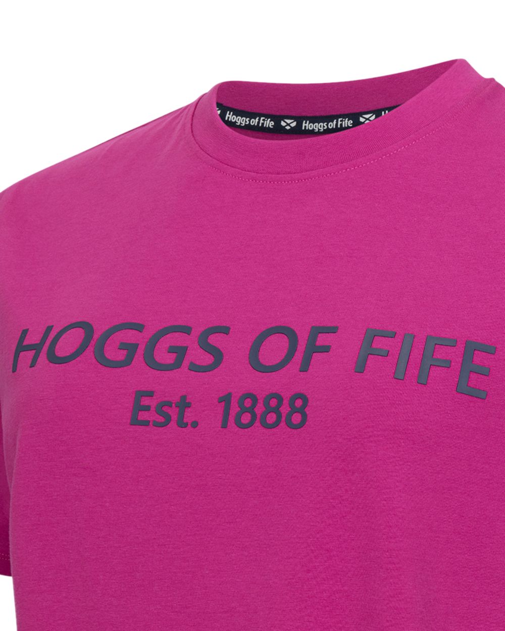 Berry Coloured Hoggs of Fife Womens Stella Printed T-Shirt on white background 