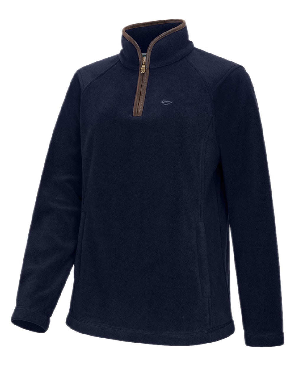 Midnight Navy Coloured Hoggs of Fife Womens Stenton Quarter Zip Fleece on white background 