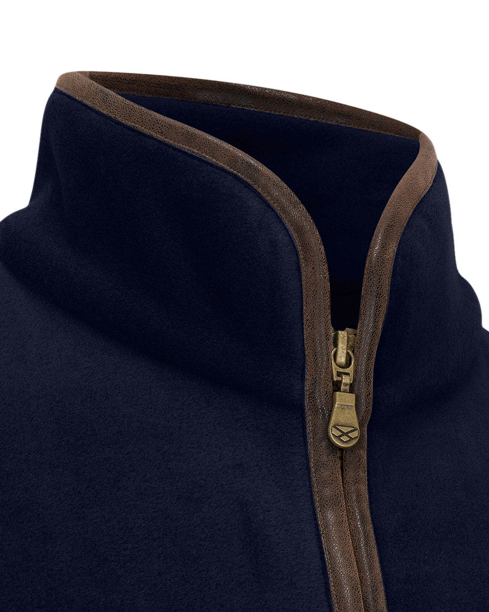 Midnight Navy Coloured Hoggs of Fife Womens Stenton Quarter Zip Fleece on white background 