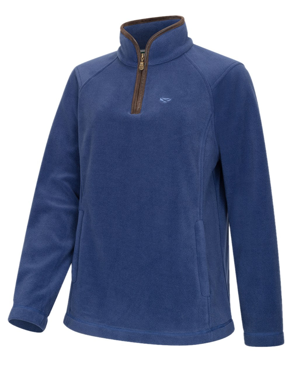 Nordic Blue Coloured Hoggs of Fife Womens Stenton Quarter Zip Fleece on white background 