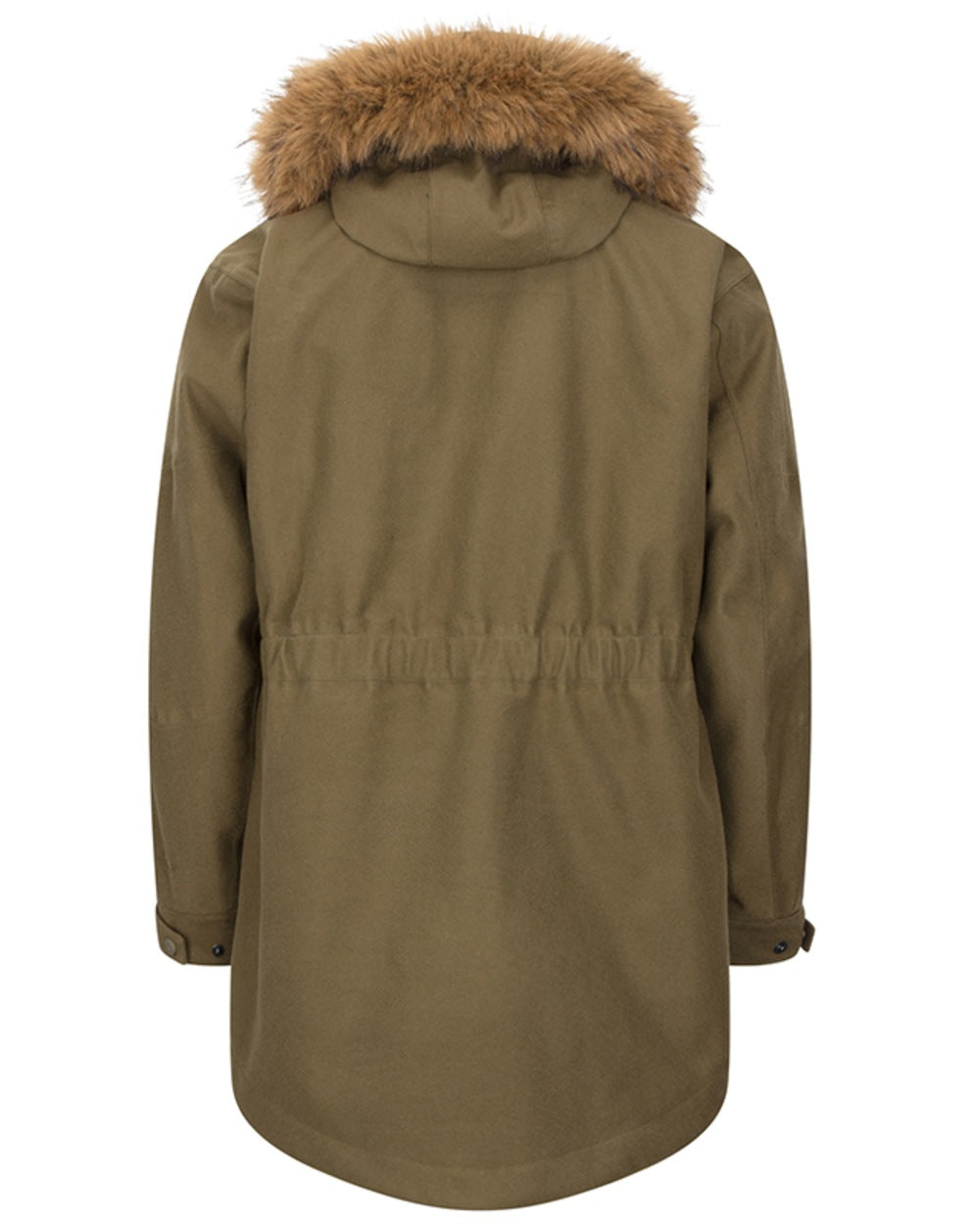 Olive coloured Hoggs of Fife Womens Torness Trilaminate 3-In-1 Jacket on white background 