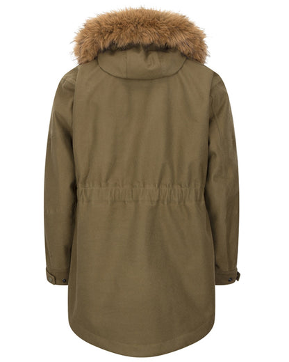 Olive coloured Hoggs of Fife Womens Torness Trilaminate 3-In-1 Jacket on white background 