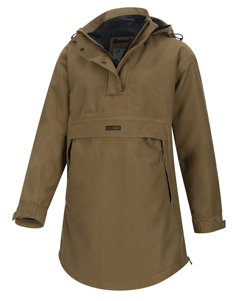 Olive Coloured Hoggs of Fife Womens Torness Trilaminate Smock on white background 