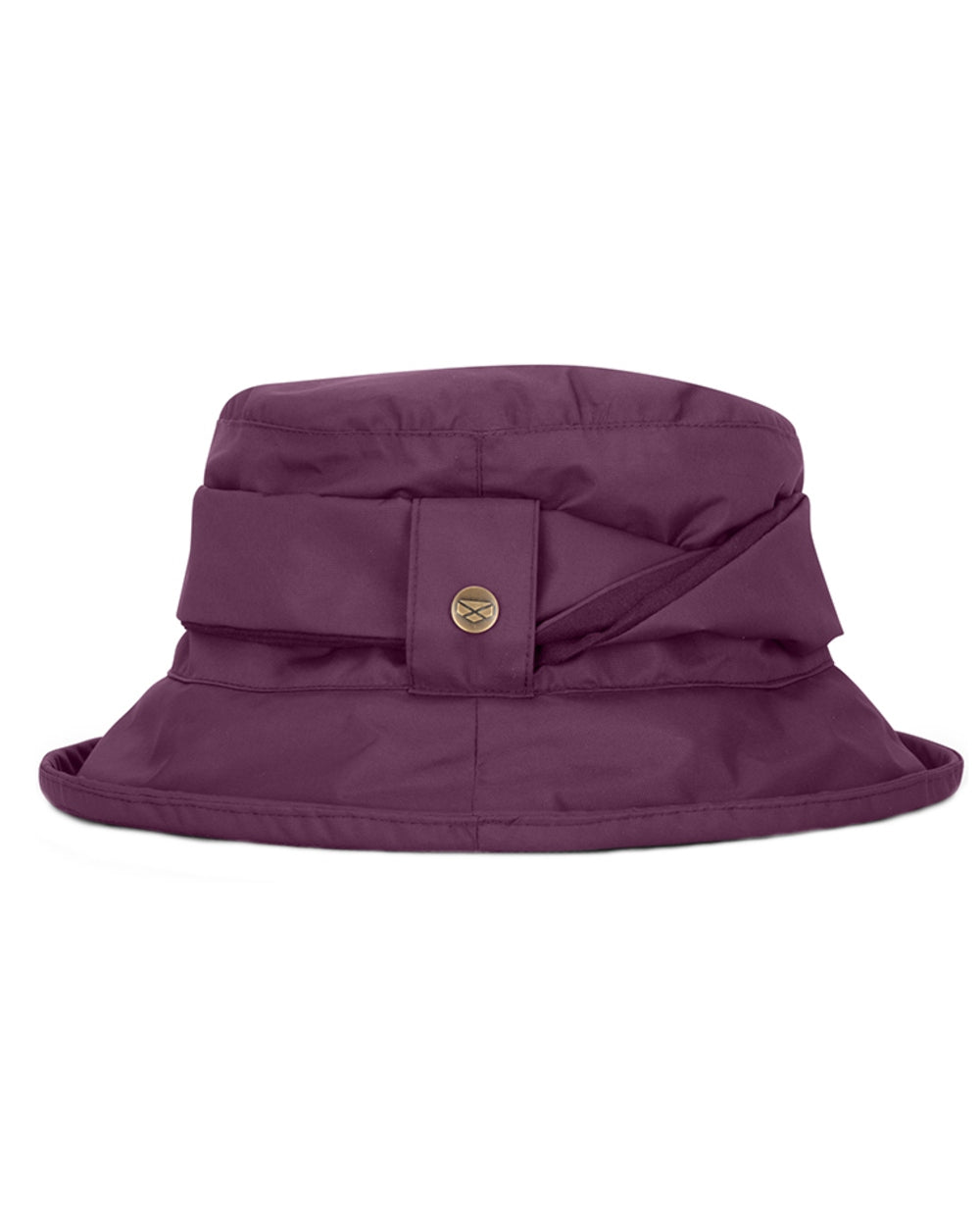 Blackberry Coloured Hoggs of Fife Womens Walker Waterproof Twist Hat on white background 