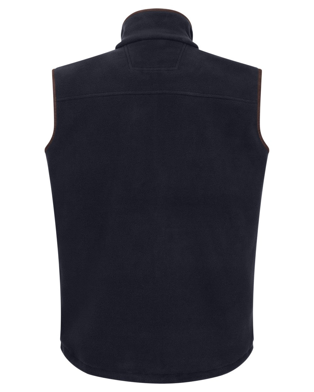 Soft Black Coloured Hoggs of Fife Woodhall Fleece Gilet on white background 