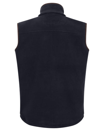 Soft Black Coloured Hoggs of Fife Woodhall Fleece Gilet on white background 