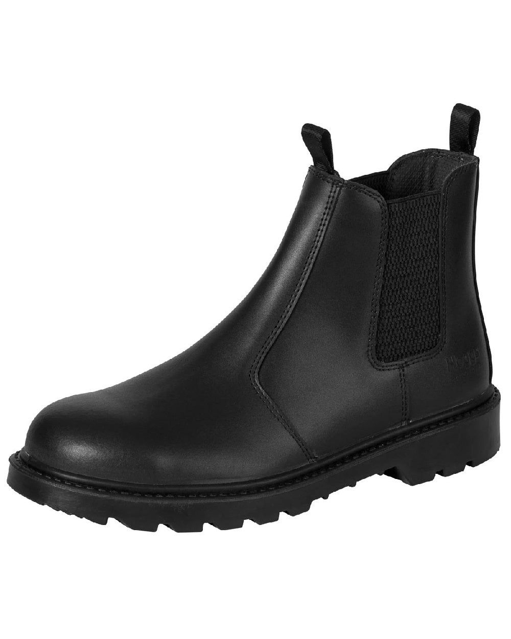 Black coloured Hoggs of Fife Classic Safety Dealer Boot on white background 