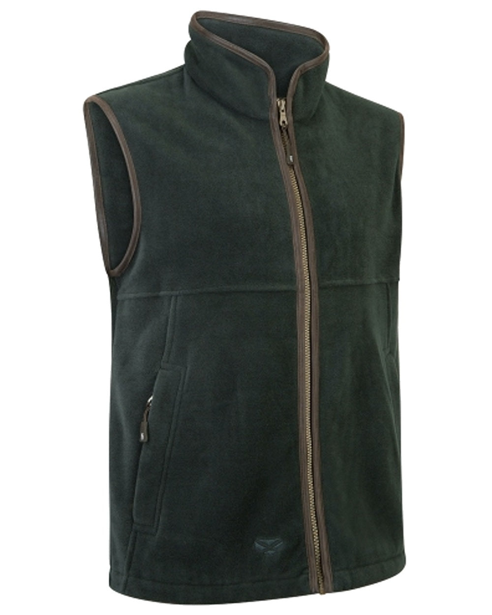 Pine Green coloured Hoggs of Fife Stenton Technical Fleece Gilet on white background 