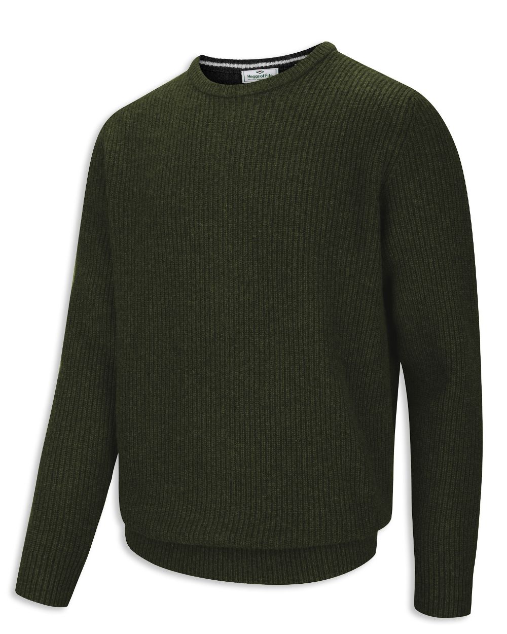 Hoggs of Fife Borders Ribbed Knit Pullover in Loden 