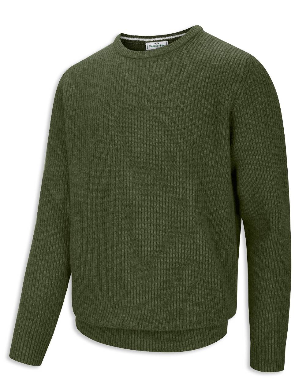 Hoggs of Fife Borders Ribbed Knit Pullover in Thyme 