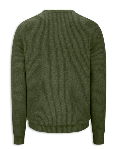 Hoggs of Fife Borders Ribbed Knit Pullover in Thyme 