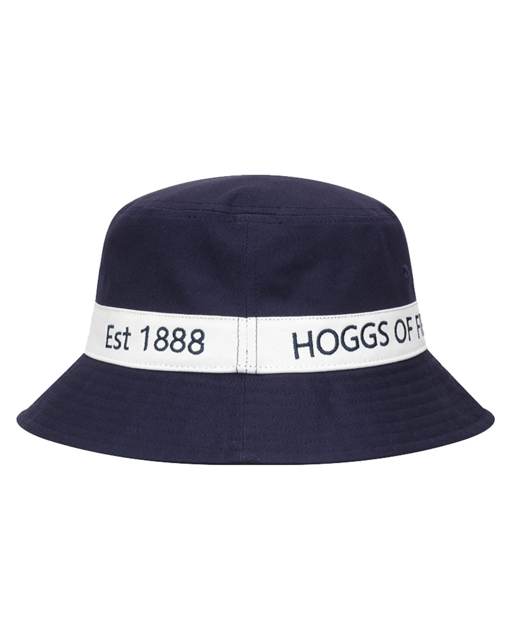Navy White coloured Hoggs of Fife Dumfries 1888 Bucket Hat on white background 