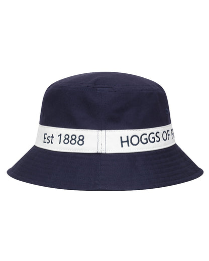Navy White coloured Hoggs of Fife Dumfries 1888 Bucket Hat on white background 