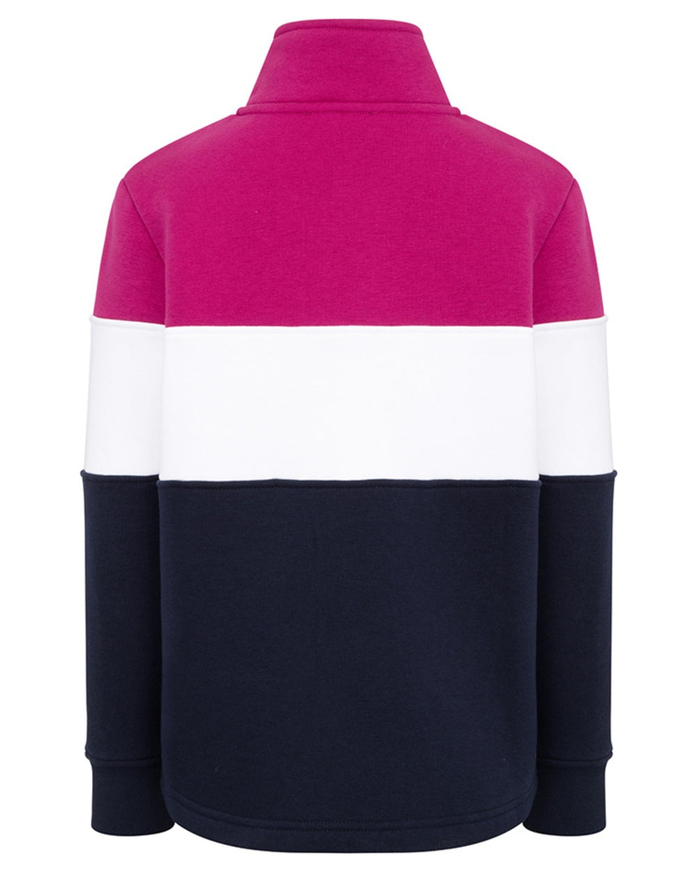 Berry White Navy coloured Hoggs of Fife Junior Dumfries 1888 Quarter Zip Top on white background 