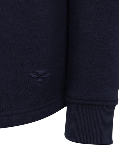 Forest White Navy coloured Hoggs of Fife Junior Dumfries 1888 Quarter Zip Top on white background 