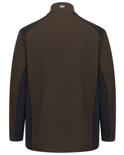 Green Black coloured Hoggs of Fife Mens Barra Active Quarter Zip Top on white background 
