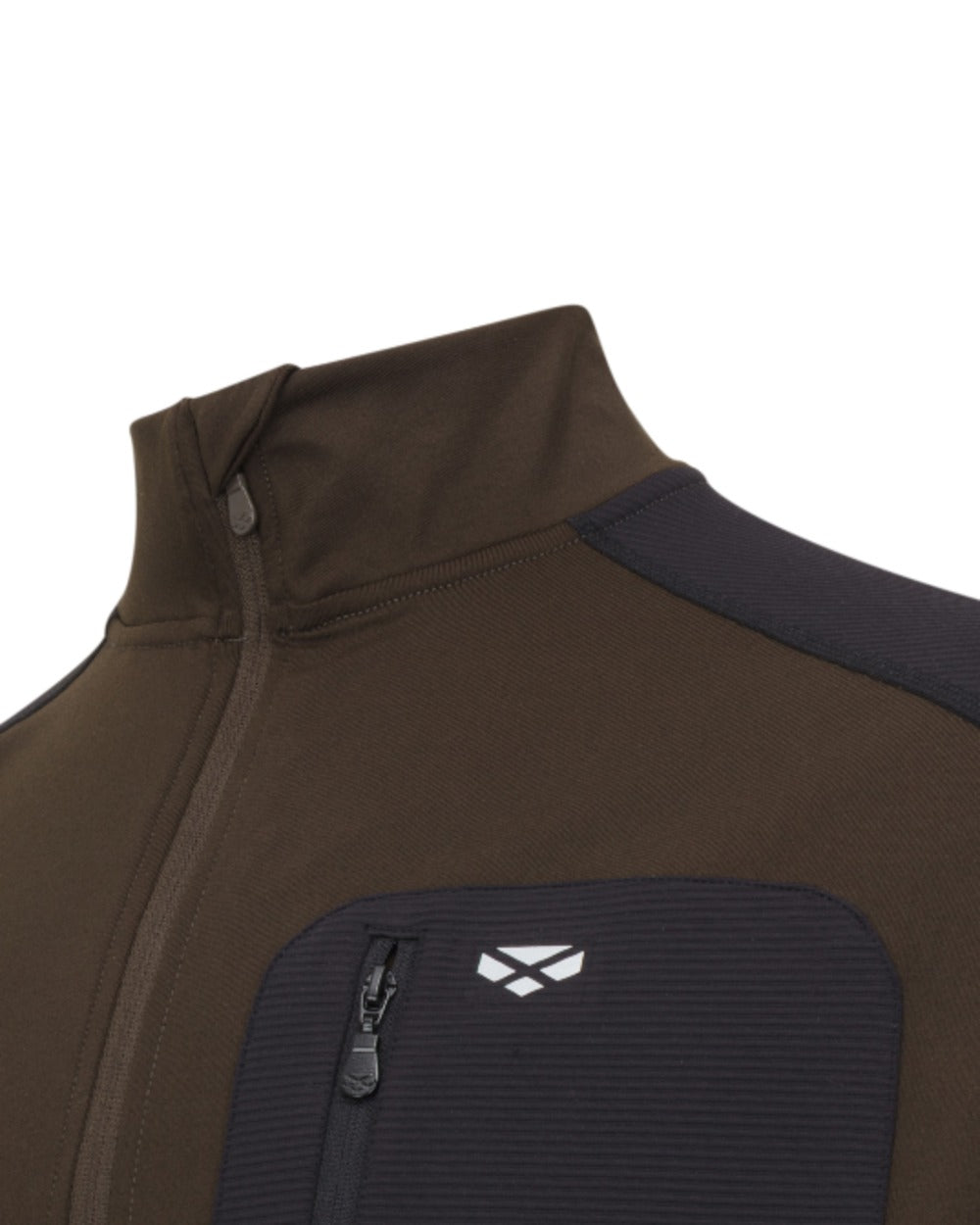 Green Black coloured Hoggs of Fife Mens Barra Active Quarter Zip Top on white background 