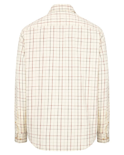 Rust coloured Hoggs of Fife Mens Chieftain Premier Tattersall Shirt on white background 