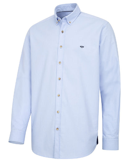 Blue coloured Hoggs of Fife Mens Granton Oxford Shirt on white background 