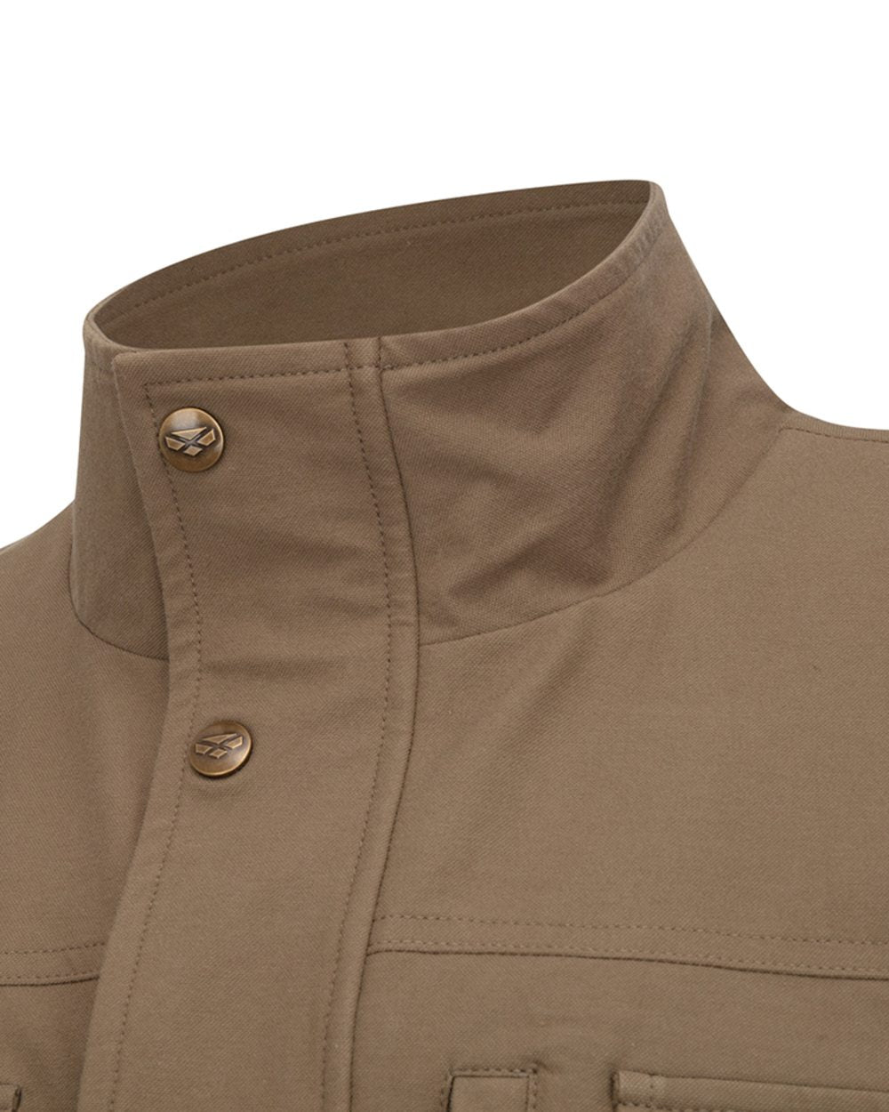 Khaki Coloured Hoggs of Fife Mens Rothesay Utility Gilet on white background 