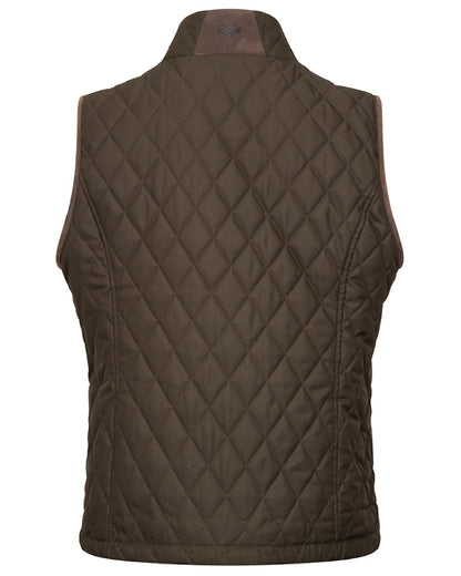 Forest Green coloured Hoggs of Fife Womens Ladybank Quilted Gilet on white background 