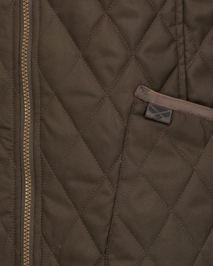 Forest Green coloured Hoggs of Fife Womens Ladybank Quilted Gilet on white background 