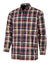 Hoggs of Fife Arran Micro Fleece Lined 100% Cotton Shirt in Wine/Olive Check #colour_wine-olive-check