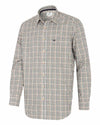 Hoggs of Fife Garvock Cotton Twill Herringbone Check Shirt in Brown/Green