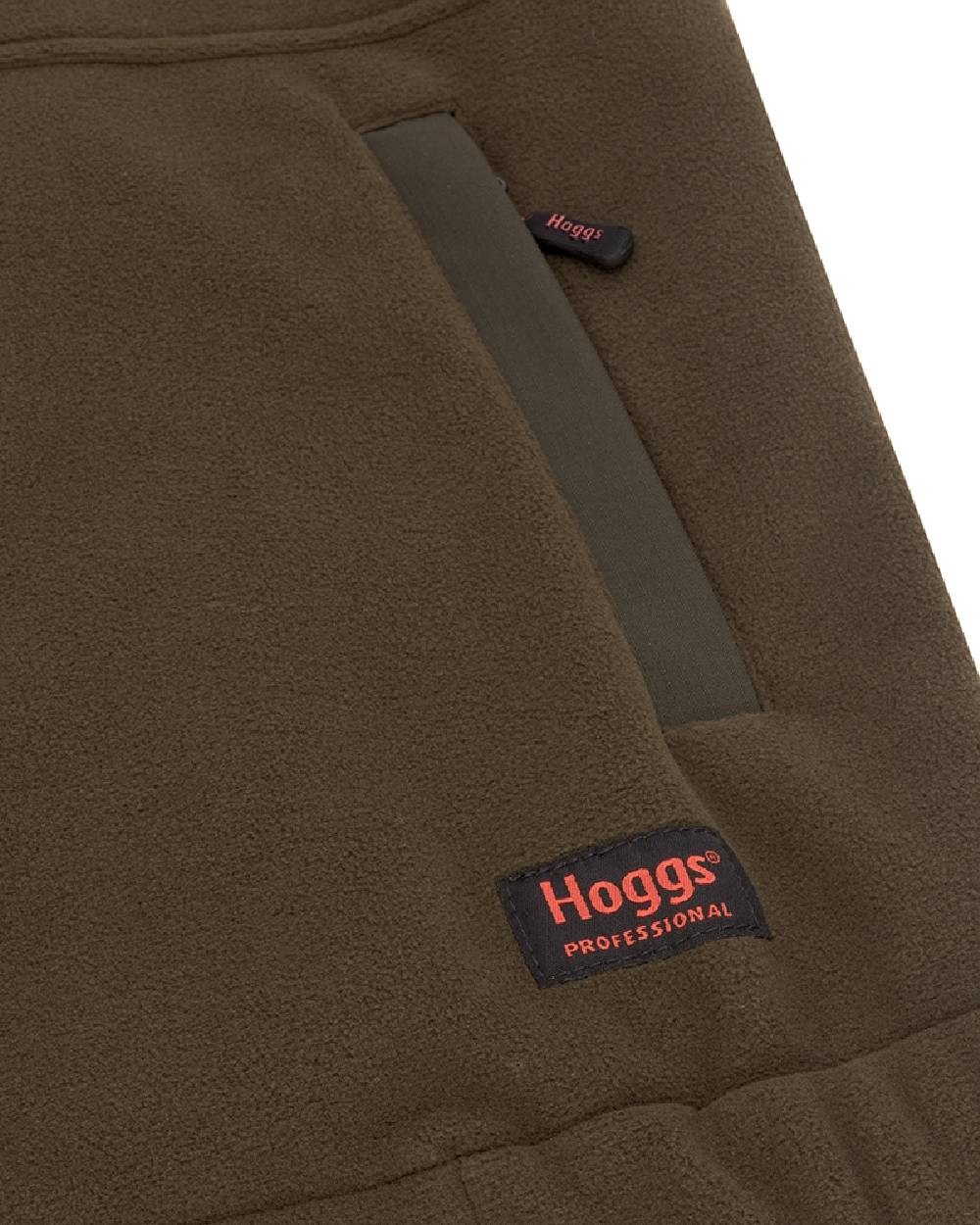 Green coloured Hoggs of Fife Green King II 1/4 Zip Bonded Fleece on white background 