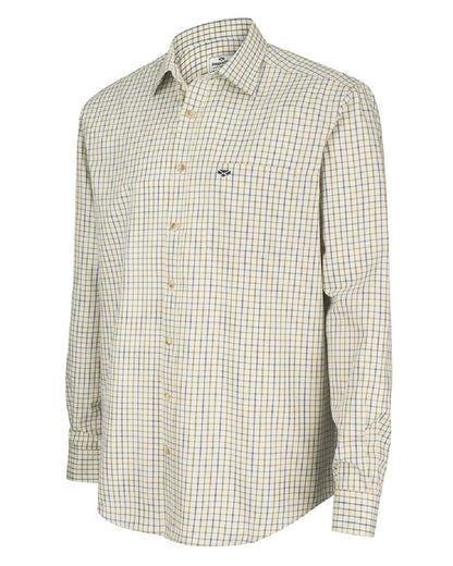 Hoggs of Fife Inverness Pure Cotton Tattersall Shirt in in Navy/Olive 