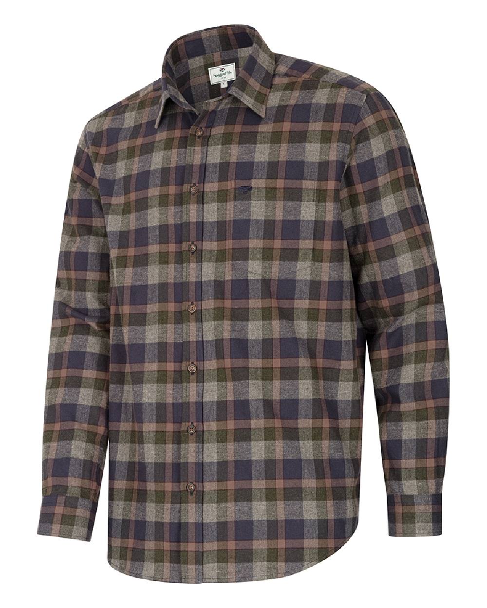 Hoggs of Fife Kirkwall Brushed Flannel Check Shirt in Navy/Green/Grey