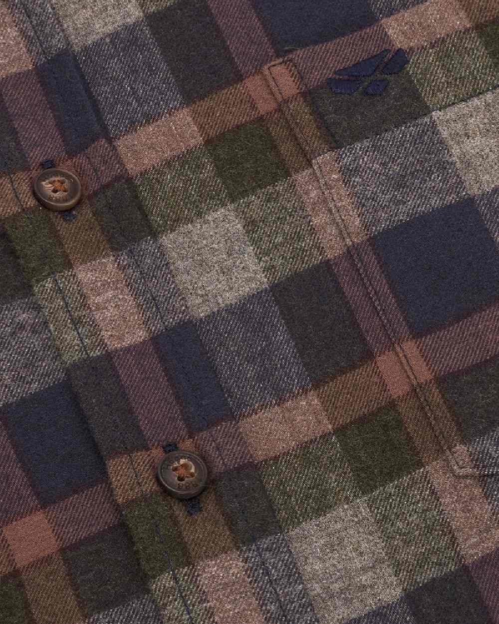 Hoggs of Fife Kirkwall Brushed Flannel Check Shirt in Navy/Green/Grey