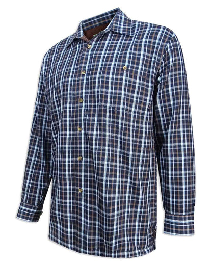 Hoggs of Fife Micro Fleece Lined Shirt in Bark 