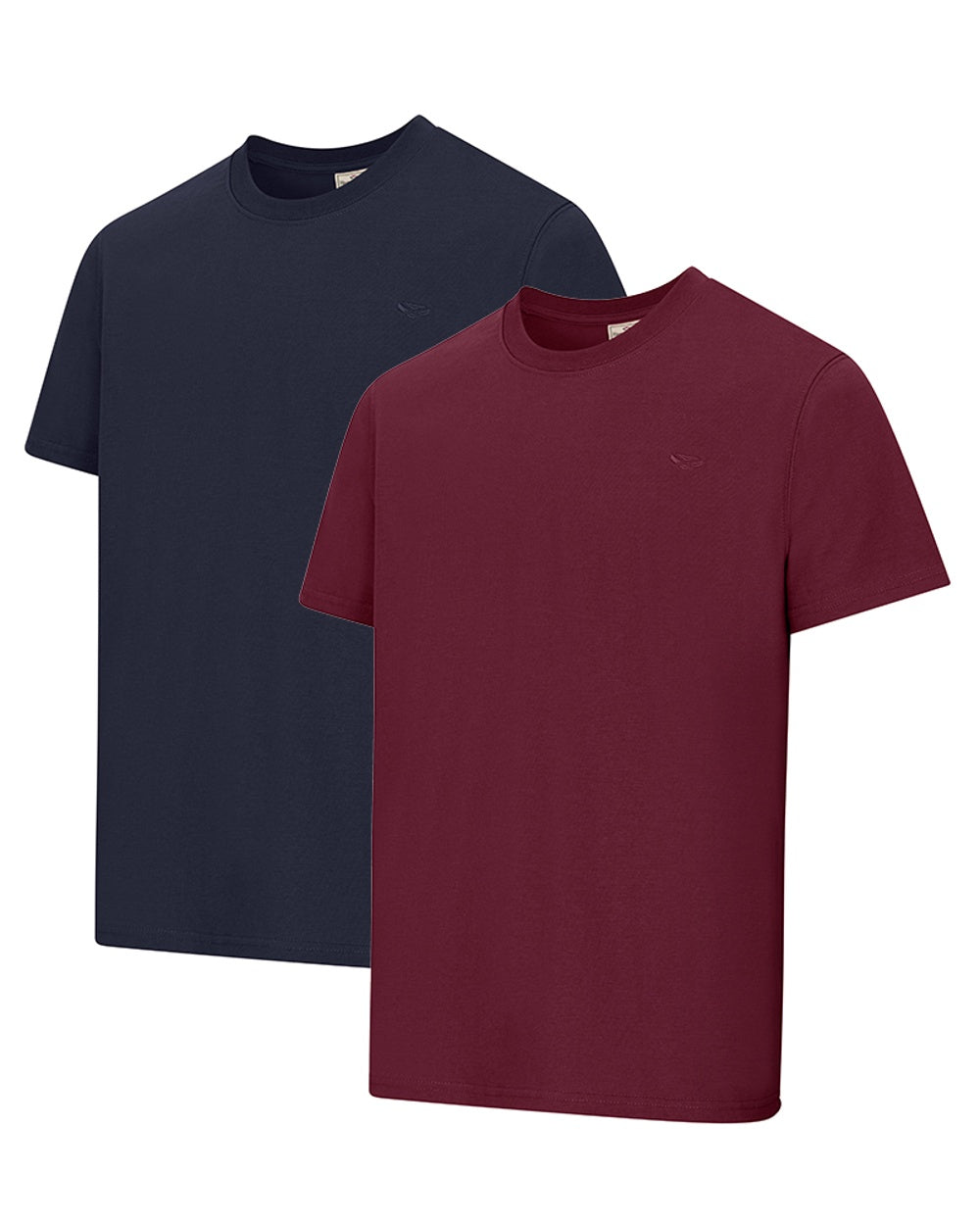 Hoggs of Fife Sandwood 2 Pack Cotton T-Shirts in Midnight/Merlot 