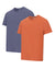 Hoggs of Fife Sandwood 2 Pack Cotton T-Shirts in Slate/Rust #colour_slate-rust