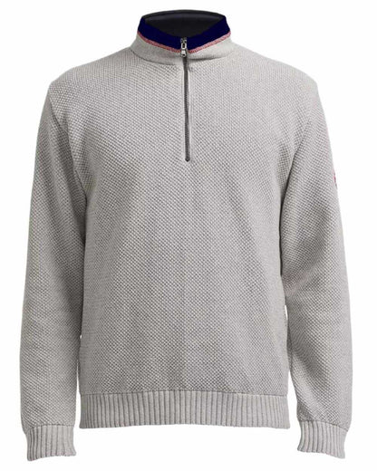 Light Grey Coloured Holebrook Mens Classic Knitted Windproof Sweater on white background 
