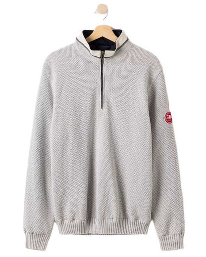 Marble Grey Coloured Holebrook Mens Classic Knitted Windproof Sweater on white background 