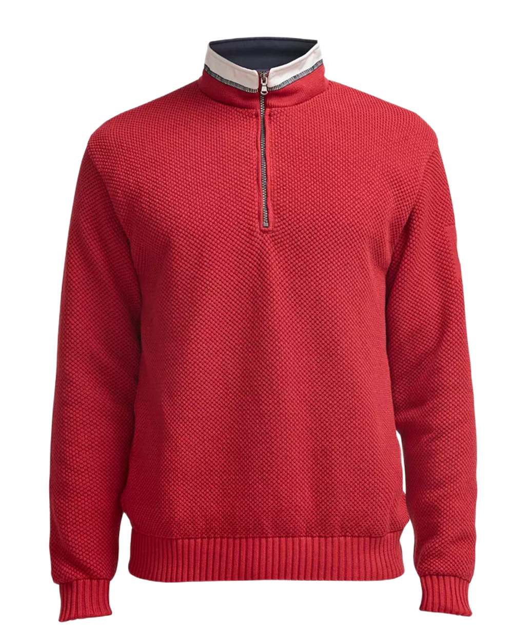 Red Coloured Holebrook Mens Classic Knitted Windproof Sweater on white background 