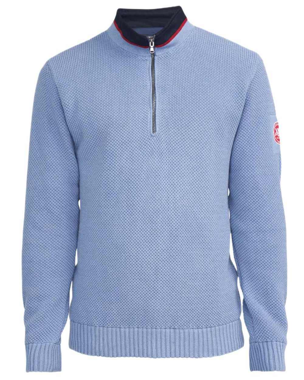 Stonewash Coloured Holebrook Mens Classic Knitted Windproof Sweater on white background 