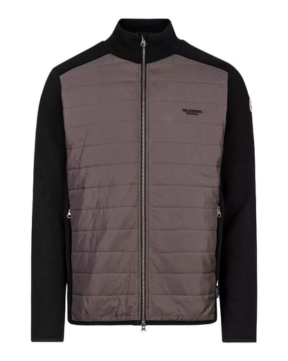 Black Mole Coloured Holebrook Mens Peder Knitted Wind-Lined Jacket on white background 