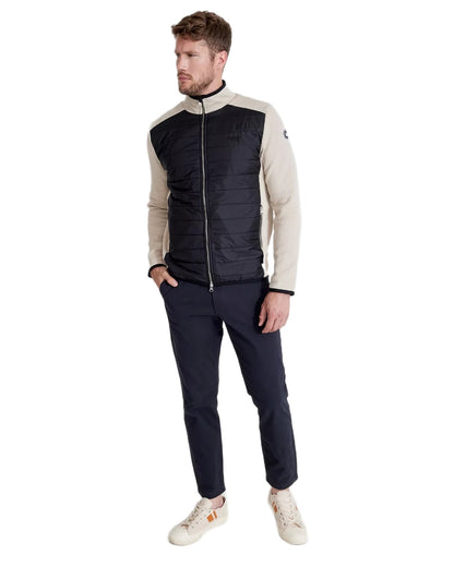 Clay Black Coloured Holebrook Mens Peder Knitted Wind-Lined Jacket on white background 